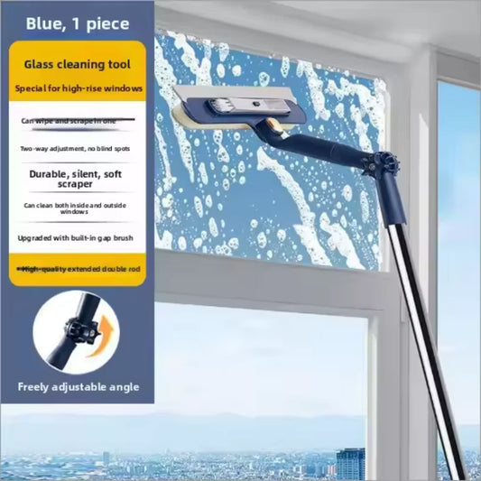 2-In-1 Household Window Cleaner Highrise Cleaning Special Doublesided Wipe Telescopic Extended Handle Labor-Saving Glass Cleani