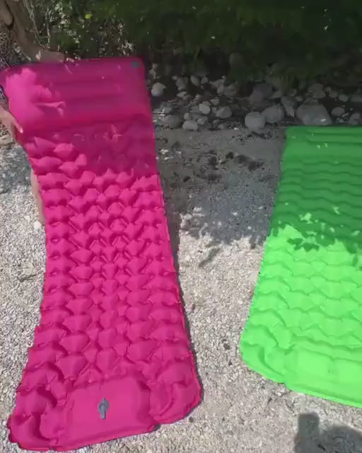 Outdoor Sleeping Pad Camping Inflatable Mattress Ultralight Air Cushion Travel Mat Folding Bed No Headrest For Travel Hiking